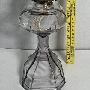 Antique Heavy  Glass - Slight Purple Tint + Burner, New Wick. Very Nice Piece.